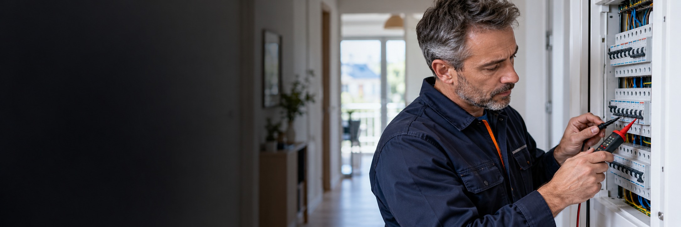 Électricien intervenant sur une installation hors tension